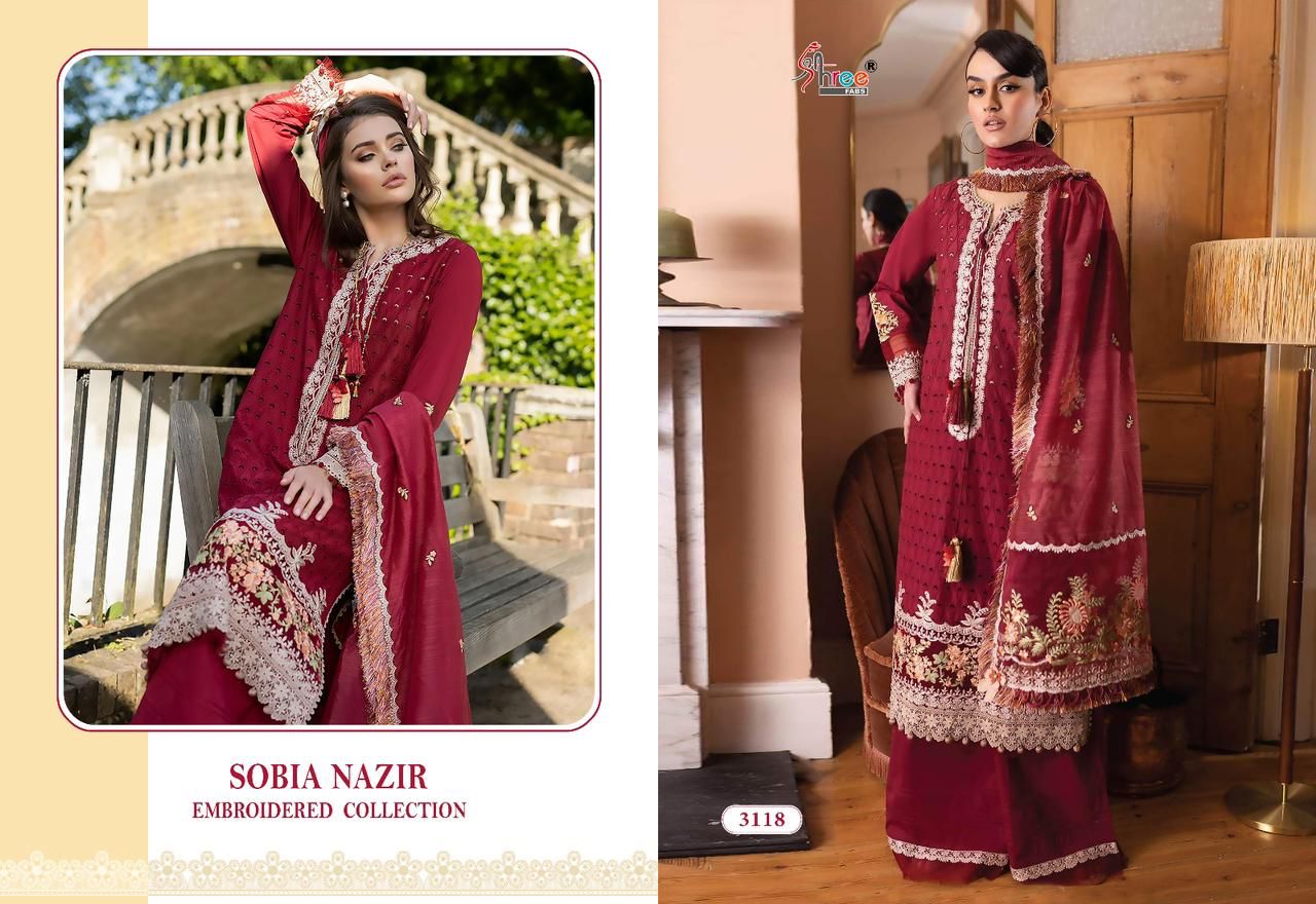 Sobia Nazir By Shree Cotton Pakistani Suits Catalog
